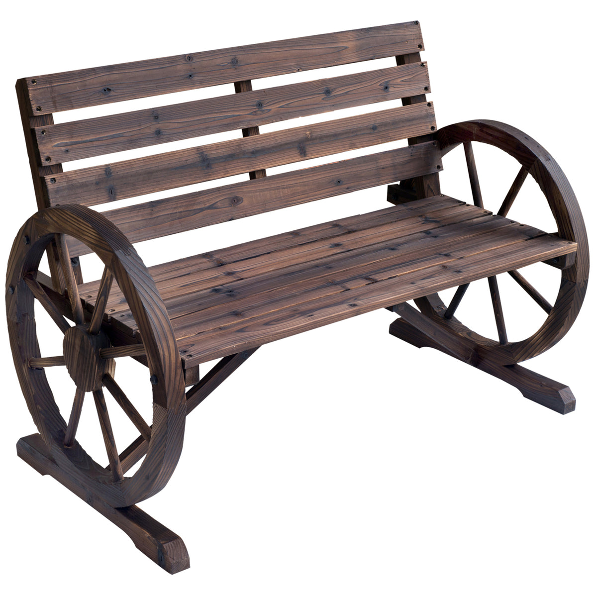 Outsunny 2 Seater Garden Bench in Brown