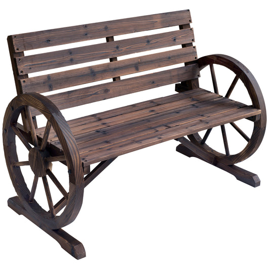 Outsunny 2 Seater Garden Bench in Brown