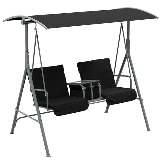 Outsunny 2 Seater Garden Swing Chair in Black