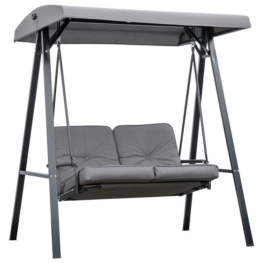 Outsunny 2 Seater Garden Swing Chair in Grey