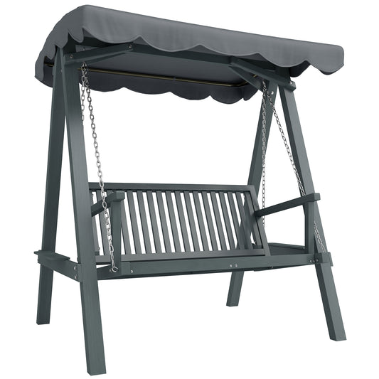 Outsunny 2 Seater Garden Swing Seat with Canopy in Grey