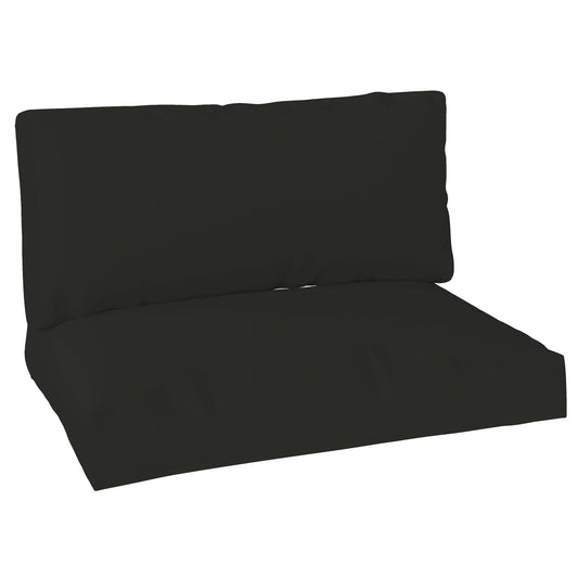 Outsunny Two Piece Seat Pallet and Back Cushions in Black