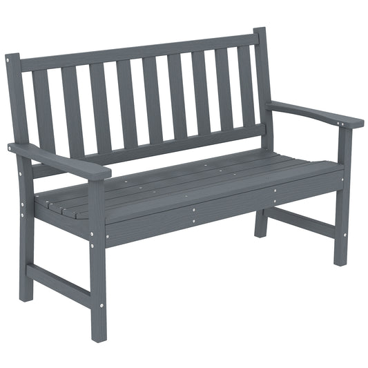 Outsunny 2 Seater Plastic Garden Bench in Grey