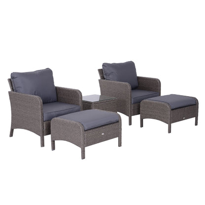 Outsunny 2-Seater Rattan Furniture Set in Grey