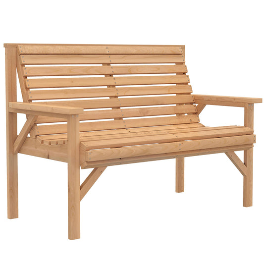 Outsunny 2 Seater Wooden Garden Bench in a Natural Wood Finish