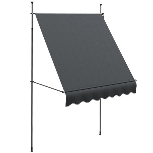 Outsunny Manual Retractable Awning in Dark Grey