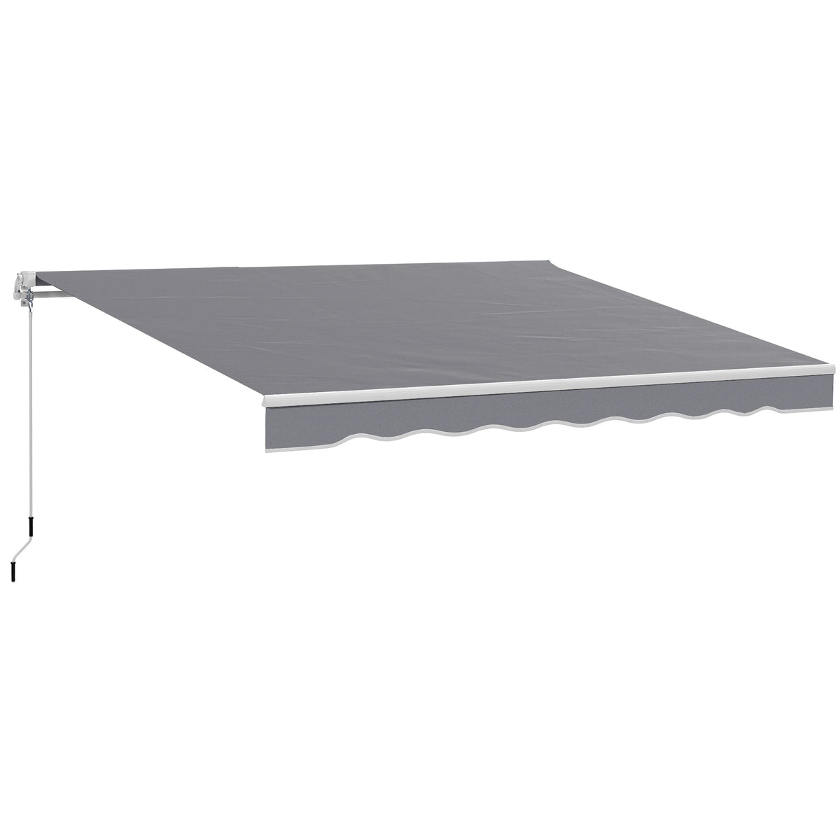 Outsunny Manual Retractable Awning in Dark Grey
