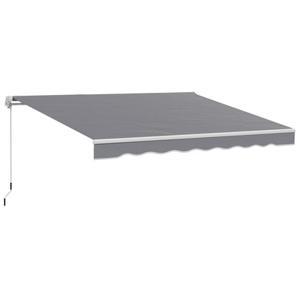 Outsunny Manual Retractable Awning in Dark Grey