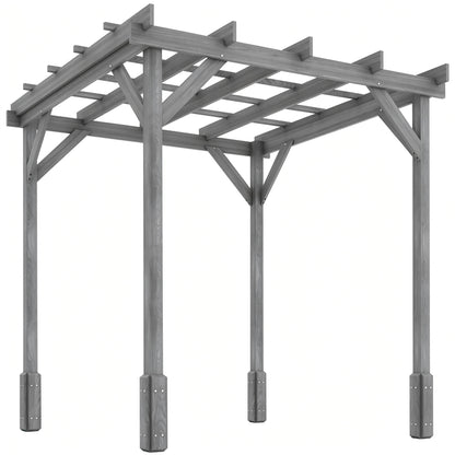 Outsunny Wooden Pergola Kit in Grey
