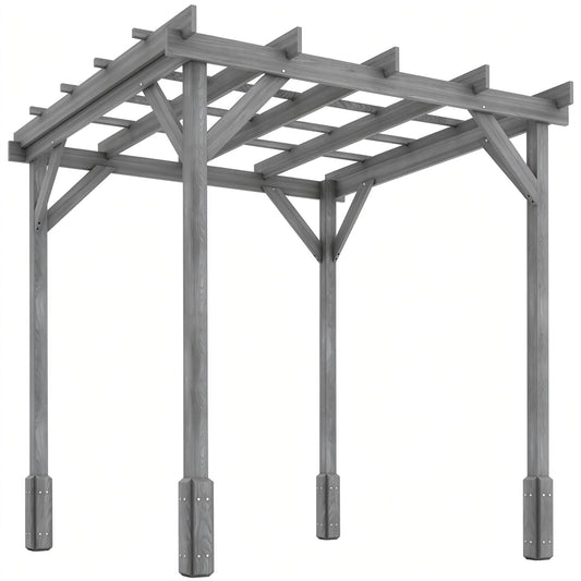 Outsunny Wooden Pergola Kit in Grey