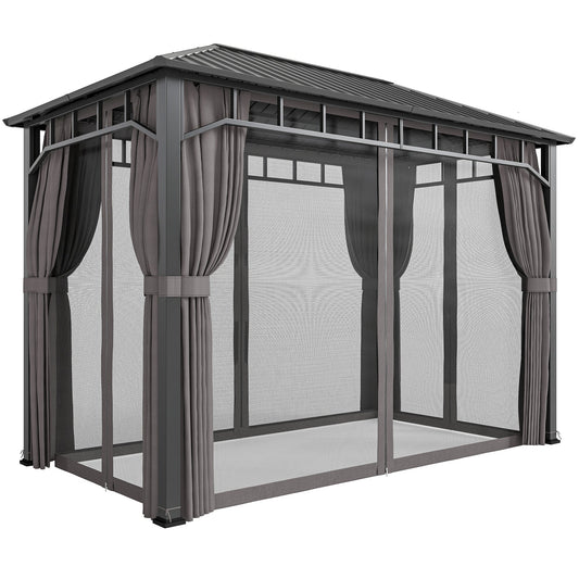 Outsunny Hardtop Gazebo with Galvanised Steel Roof in Dark Grey