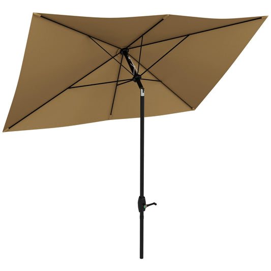 Outsunny Garden Parasol Umbrella in Brown