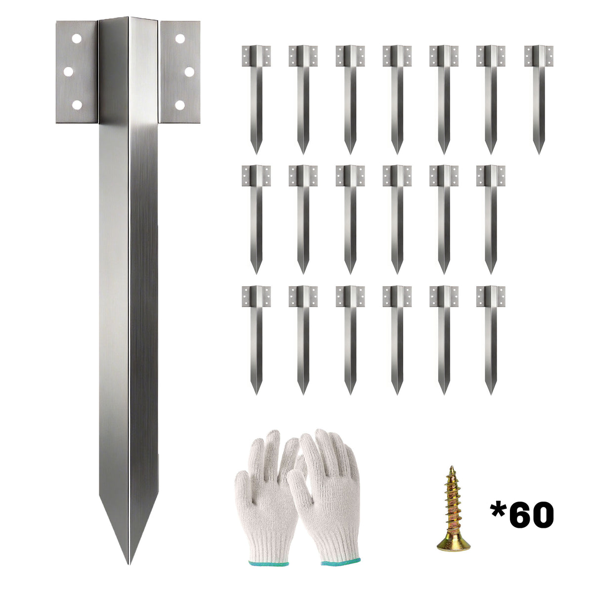 Outsunny 20 Pack Railway Sleeper Brackets in Silver