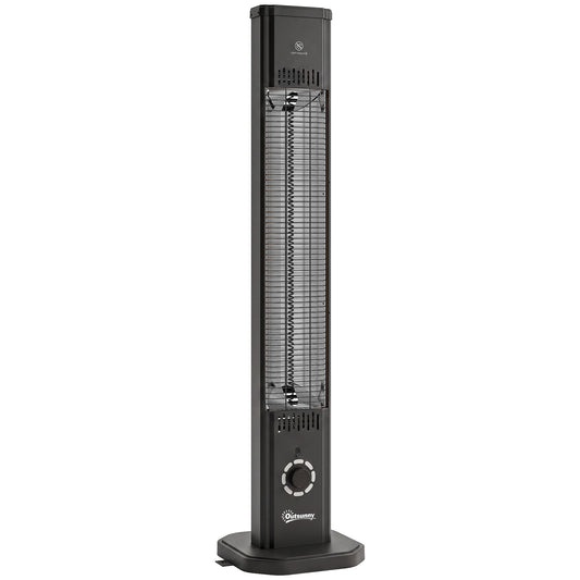 Outsunny 2000 W Electric Infrared Patio Heater with Cover in Black