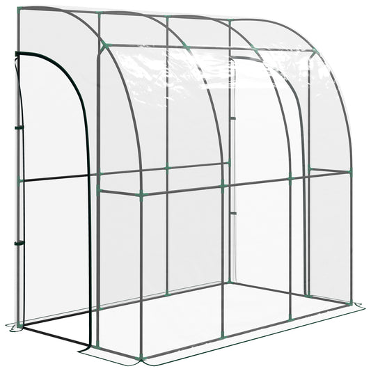 Outsunny Walk-In Lean To Greenhouse in Clear