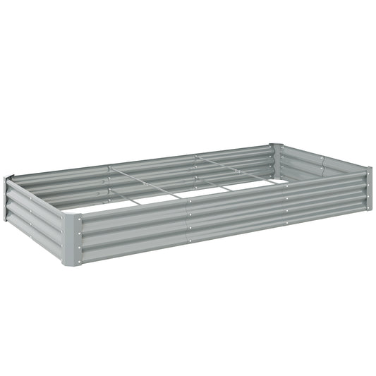 Outsunny Galvanised Steel Open Planter in Silver