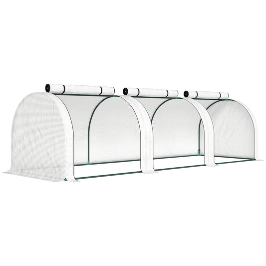 Outsunny Low Tunnel Greenhouse in White