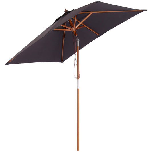 Outsunny Garden Parasol Umbrella with Tilting Sunshade Canopy in Deep Grey