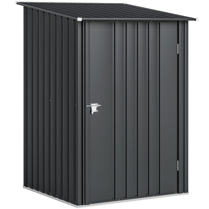 Outsunny Lean To Steel Garden Shed in Dark Grey
