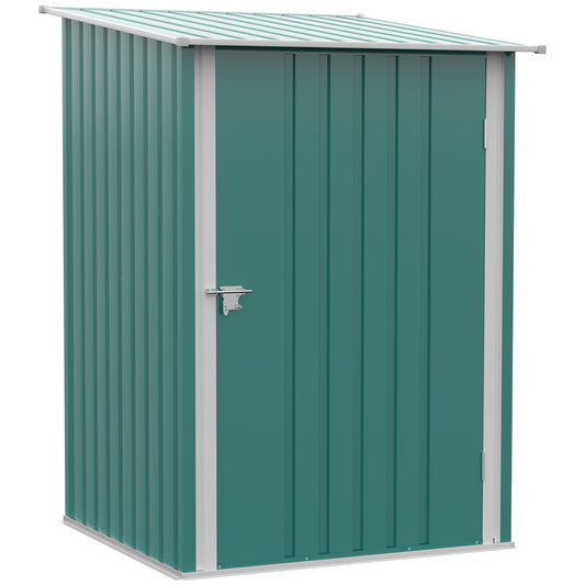 Outsunny Lean To Steel Garden Shed in Green