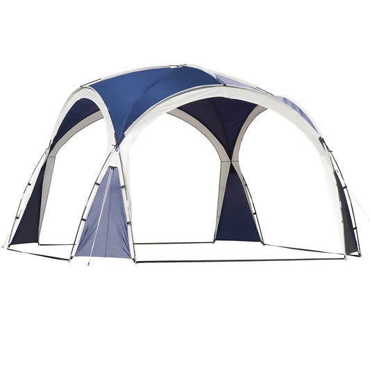 Outsunny Camping Gazebo in Blue and Grey
