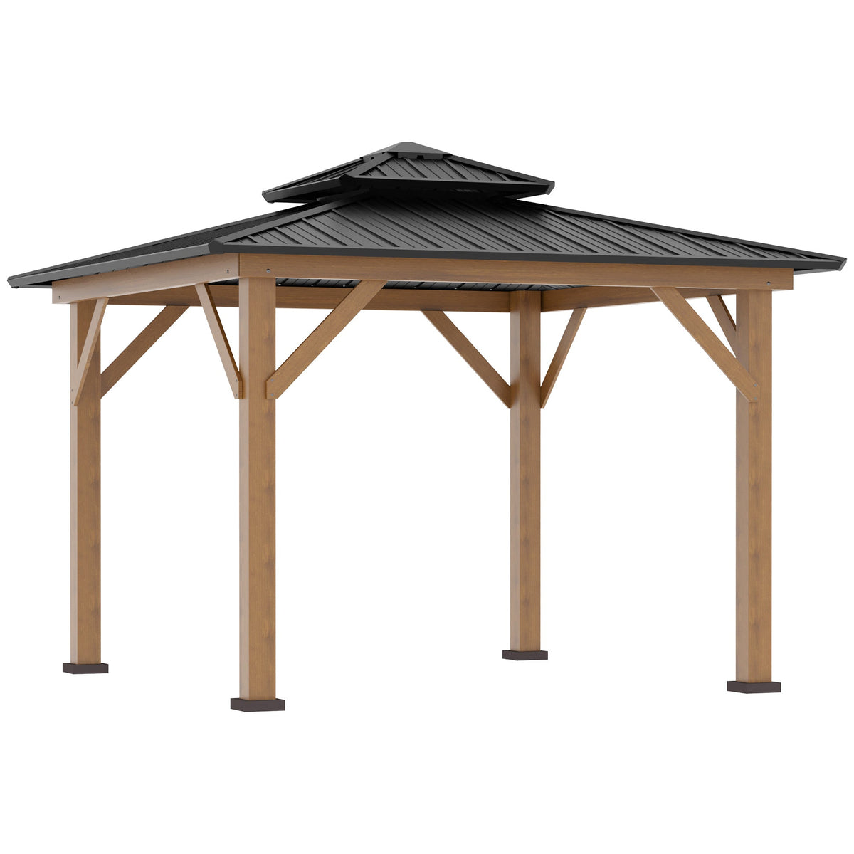 Outsunny Outdoor Hardtop Gazebo Canopy in Black