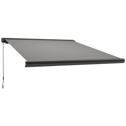 Outsunny Electric Awning with Remote Controller in Light Grey