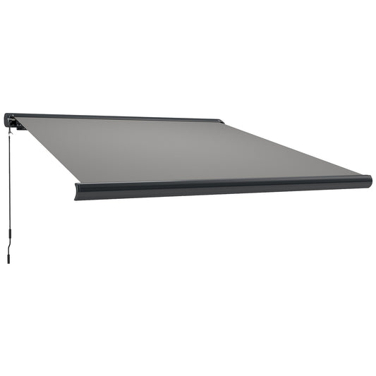 Outsunny Electric Awning with Remote Controller in Light Grey