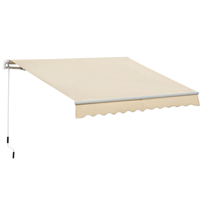 Outsunny Manual Awning Canopy Retractable Sun Shade Shelter in Beige