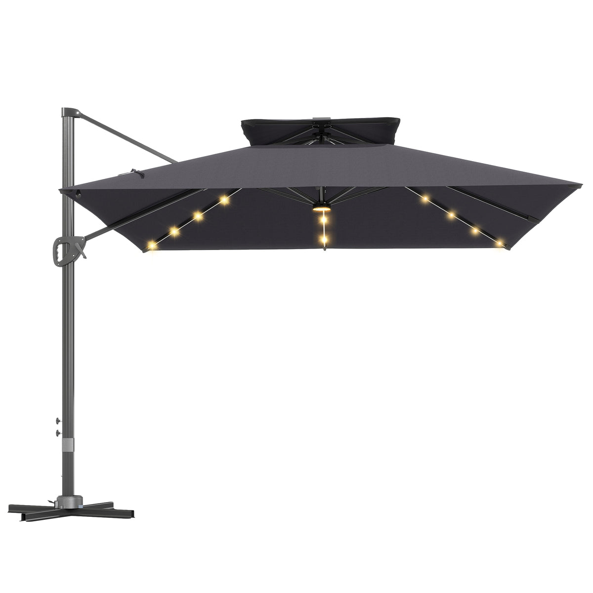 Outsunny Garden Cantilever Parasol in Dark Grey