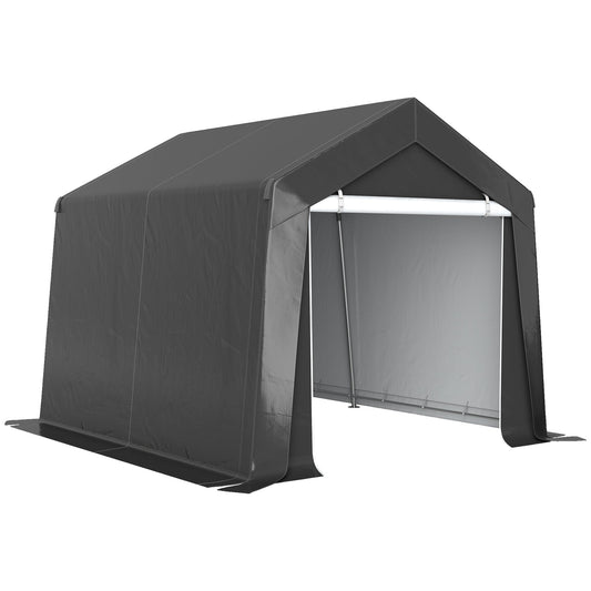 Outsunny Portable Outdoor Shed in Dark Grey