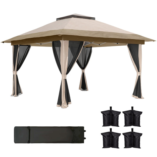 Outsunny Pop-Up Gazebo in Beige
