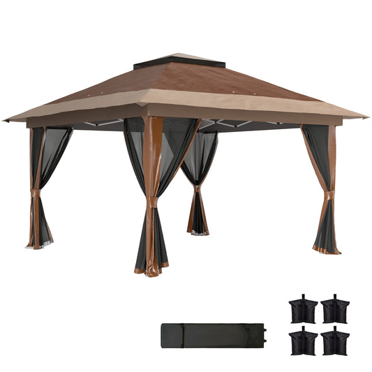 Outsunny Pop-Up Gazebo in Brown