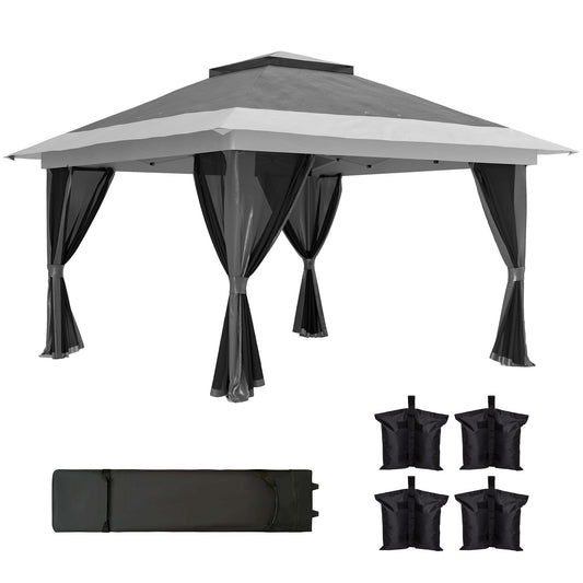 Outsunny Pop-Up Gazebo in Dark Grey