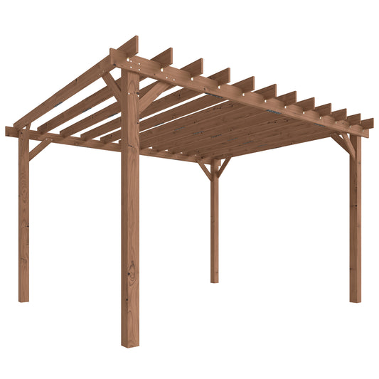 Outsunny Wooden Pergola Kit in Maple Wood-effect