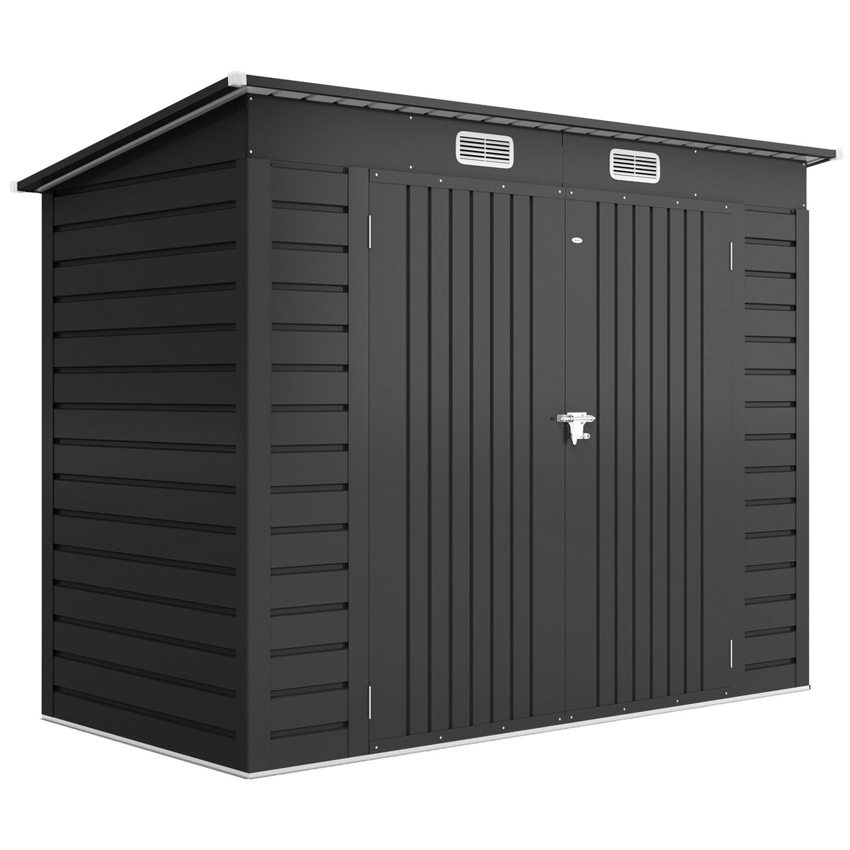 Outsunny Galvanised Steel Shed in Grey