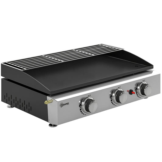Outsunny 3 Burner Grill Griddle in Black