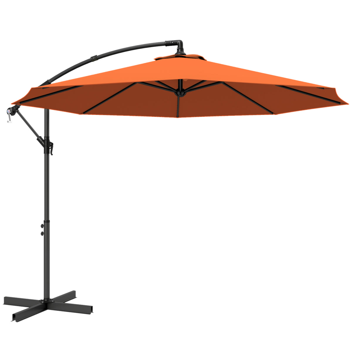 Outsunny 3 m Cantilever Parasol with Cross Base in Orange