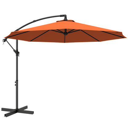 Outsunny 3 m Cantilever Parasol with Cross Base in Orange