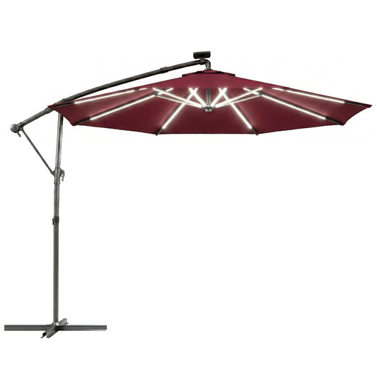 Outsunny 3 m Garden Cantilever Parasol in Wine Red