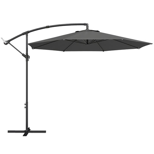 Outsunny 3 m Overhanging Cantilever Parasol in Black