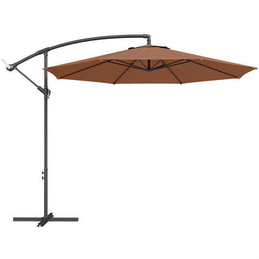 Outsunny 3 m Overhanging Cantilever Parasol in Coffee