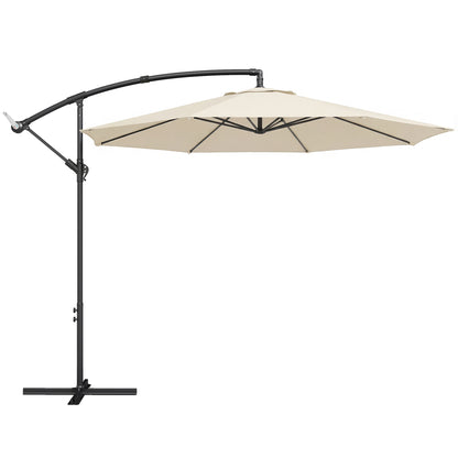 Outsunny 3 m Overhanging Cantilever Parasol in Cream White