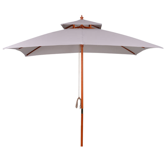 Outsunny 3 m Square Garden Parasol in Grey