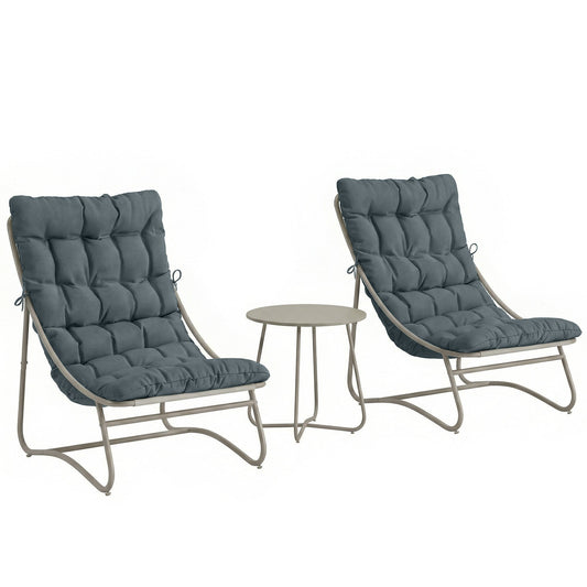 Outsunny 3 Piece Garden Bistro Set in Dark Grey
