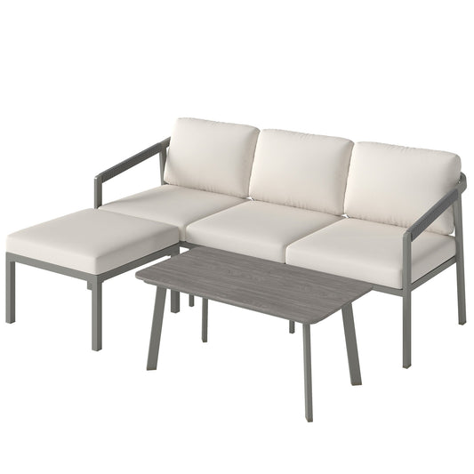 Outsunny 3 Piece Garden Dining Set in Grey