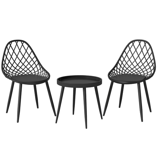 Outsunny 3-Piece Outdoor Bistro Set in Black