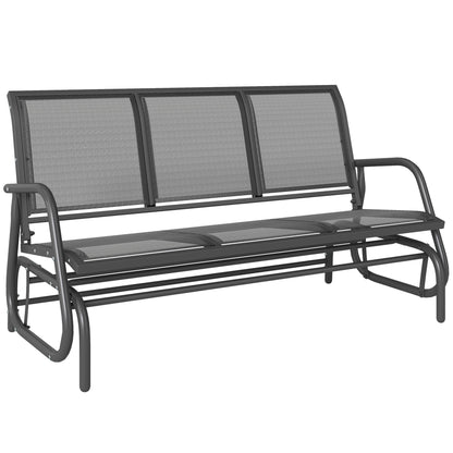 Outsunny 3-Seat Glider Rocking Chair in Grey