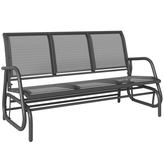 Outsunny 3-Seat Glider Rocking Chair in Grey
