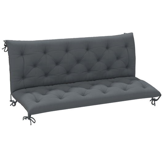 Outsunny 3 Seater Bench Cushion in Dark Grey